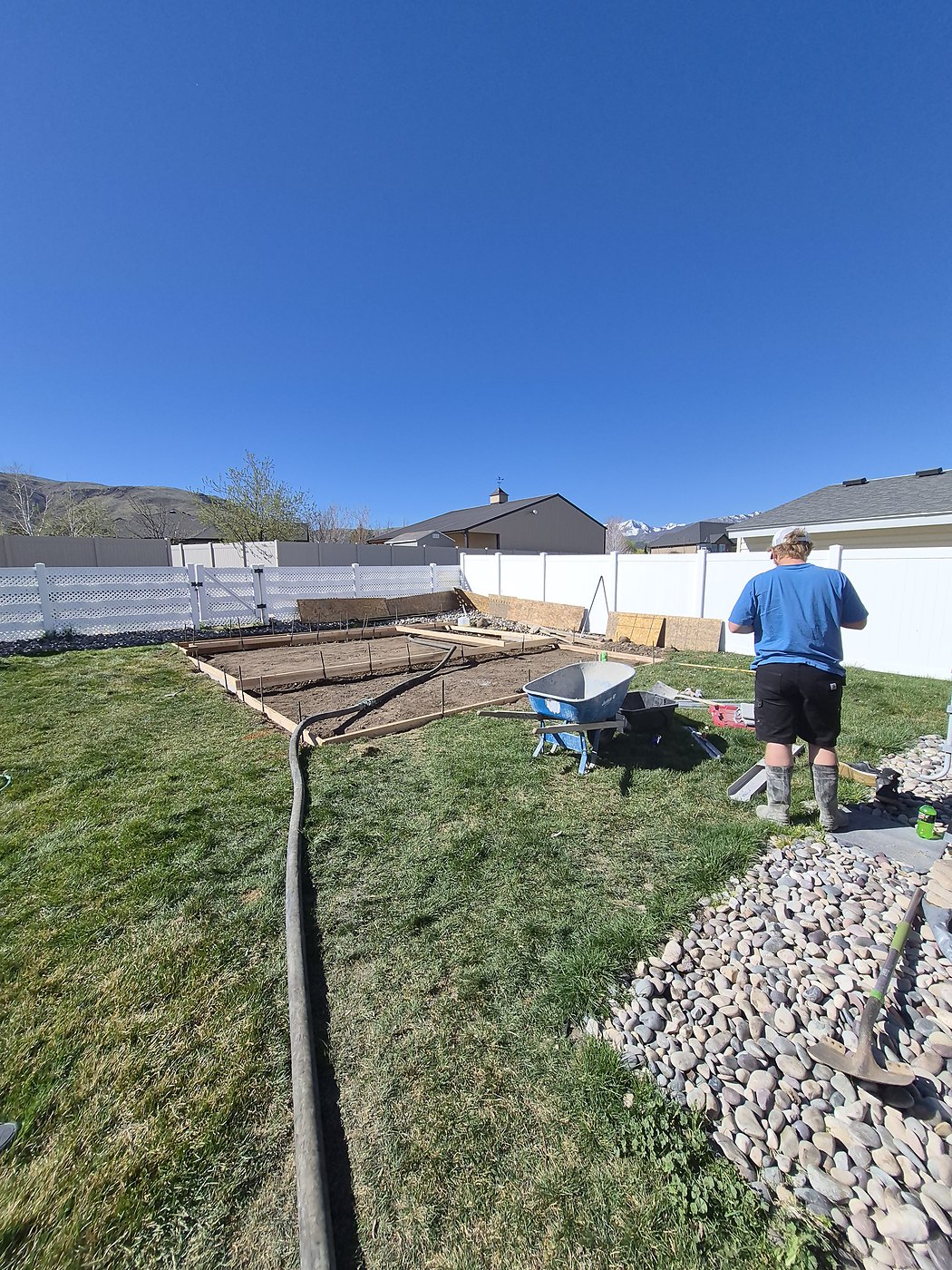 Before: concrete patio site prep