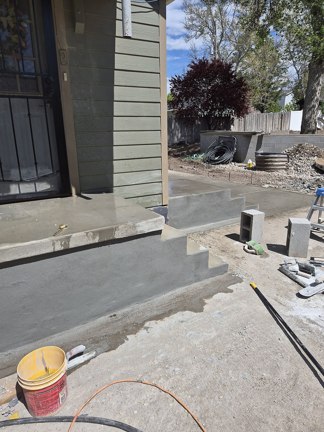 After: new concrete porch and steps