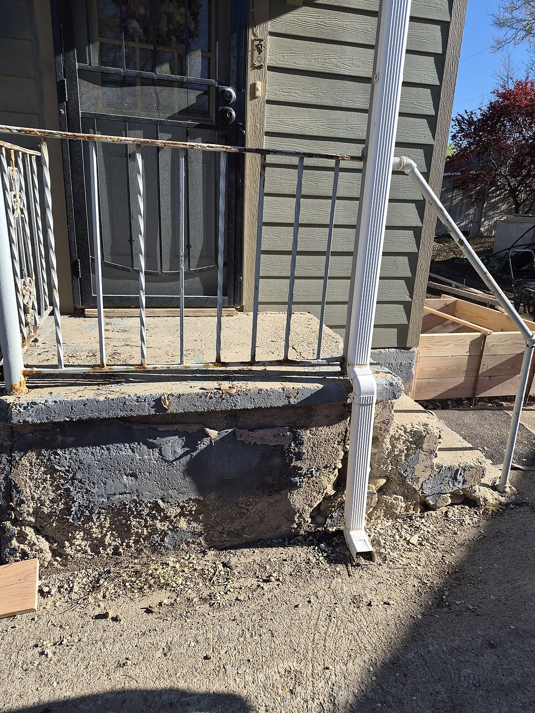 Before: old concrete steps