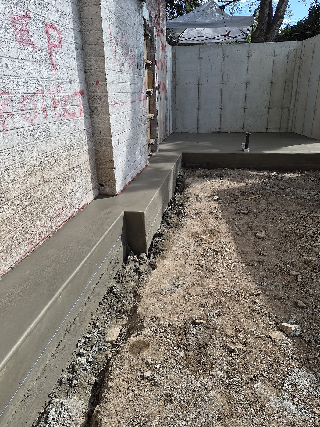 Before: concrete site preparation