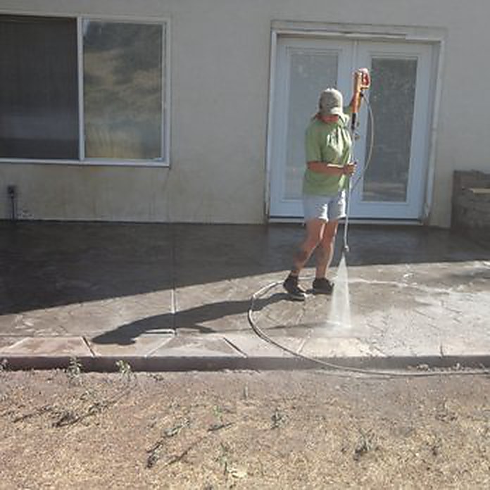 Sealing and finishing a stamped concrete patio